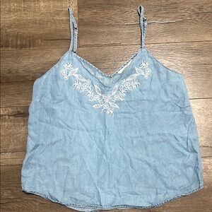 Light Blue Embroidered Women's Top